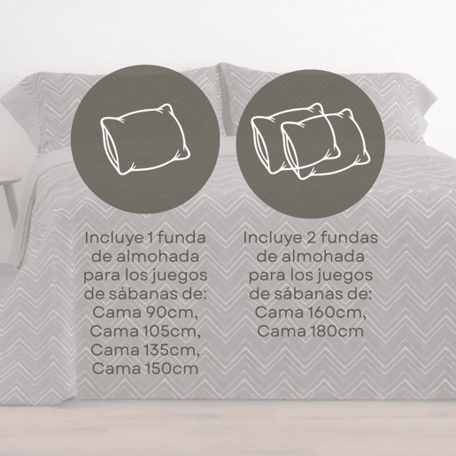 Jogo de Lençóis 144 fios Pic Cinza Cama 160cm (4 peças) Donegal Collections