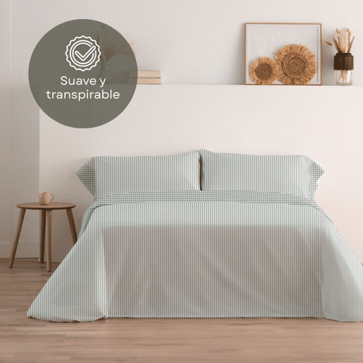 Jogo de Lençóis 144 fios Vichy Verde Cama 180cm (4 peças) Donegal Collections