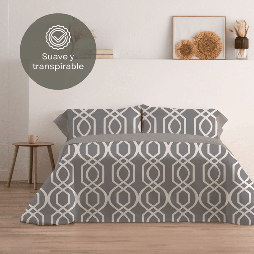 Jogo de Lençóis 144 fios Lian Cinza Cama 150cm (3 peças) Donegal Collections