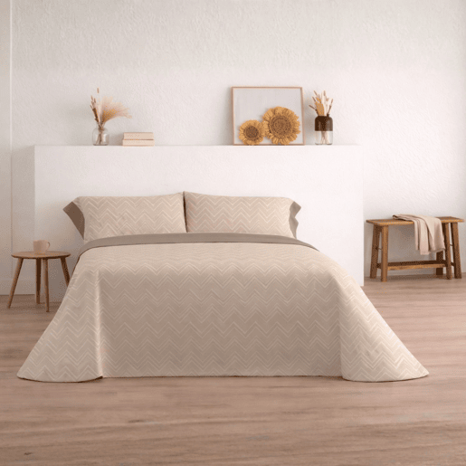 Jogo de Lençóis 144 fios Pic Bege Cama 150cm (3 peças) Donegal Collections