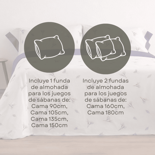 Jogo de Lençóis 144 fios Mue Malva Cama 180cm (4 peças) Donegal Collections