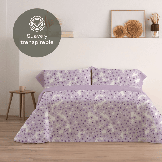 Jogo de Lençóis 144 fios Horts Malva Cama 135cm (3 peças) Donegal Collections