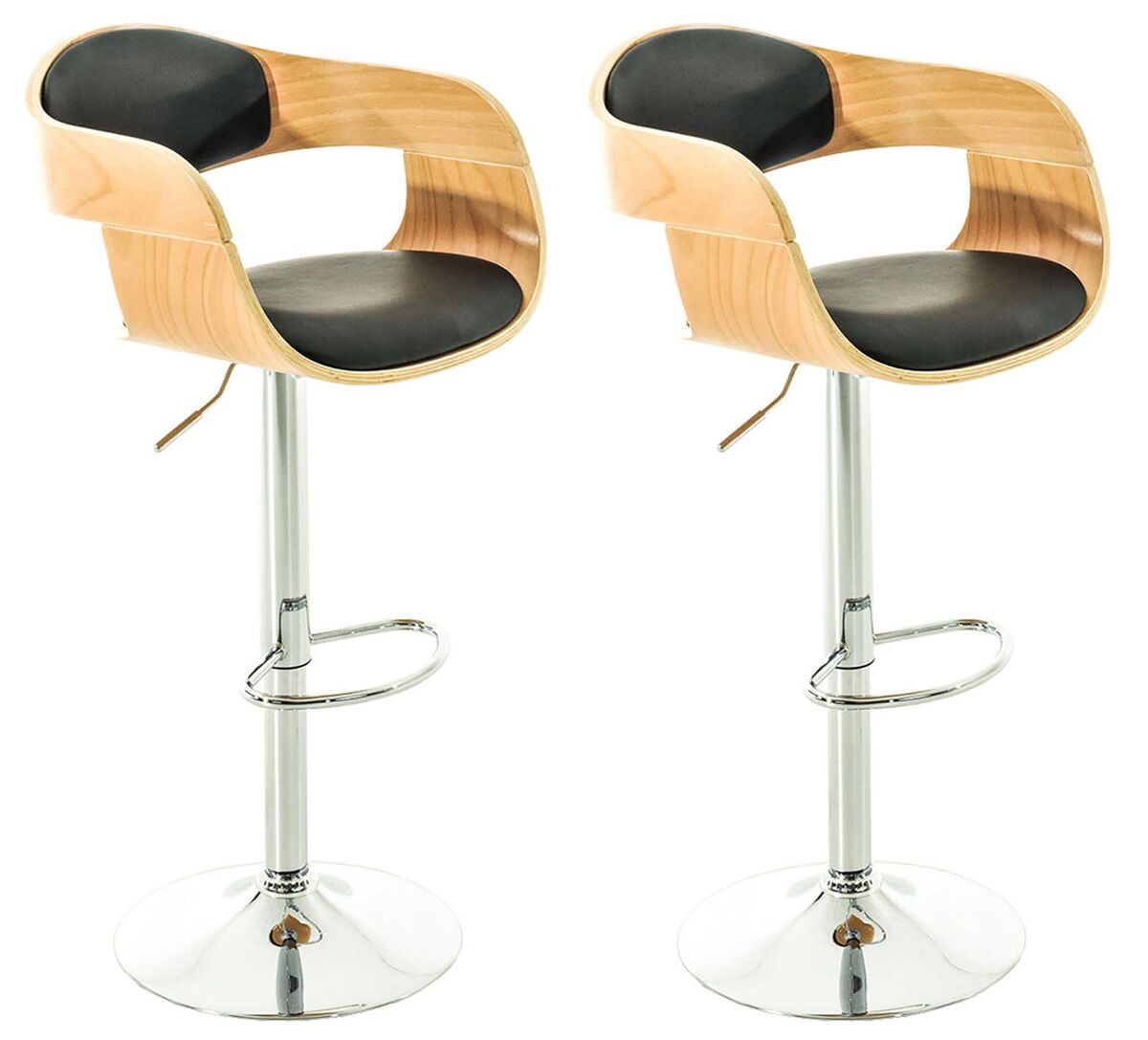 Conjunto de 2 taburetes de bar de diseño escandinavo