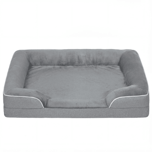 PawHut Cama para Cães com Base Antiderrapante Capa Lavável 91,5x68,5x16,5 cm Cinza