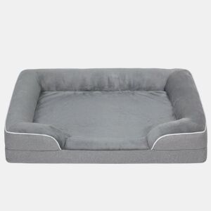 PawHut Cama para Cães com Base Antiderrapante Capa Lavável 91,5x68,5x16,5 cm Cinza