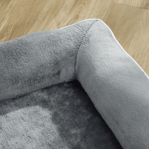 PawHut Cama para Cães com Base Antiderrapante Capa Lavável 91,5x68,5x16,5 cm Cinza