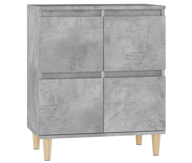 Aparador - mueble de almacenamiento de madera contrachapada gris hormigón 60x35x70 cm es2797
