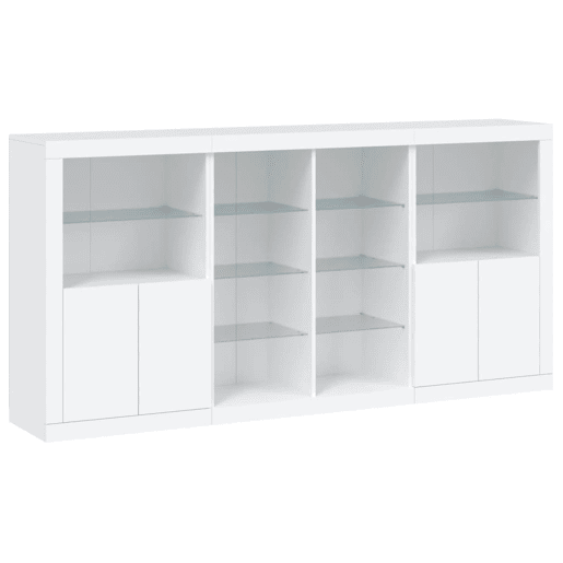 Aparador - Bufete - Móvei de apoio com luzes LED 202x37x100 cm branco pt1924