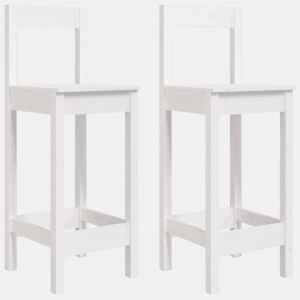 Conjunto de dois bancos de bar com design rústico 40 x 41,5 x 112 cm em madeira de pinho branco DEC025183