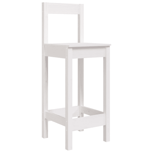 Conjunto de dois bancos de bar com design rústico 40 x 41,5 x 112 cm em madeira de pinho branco DEC025183