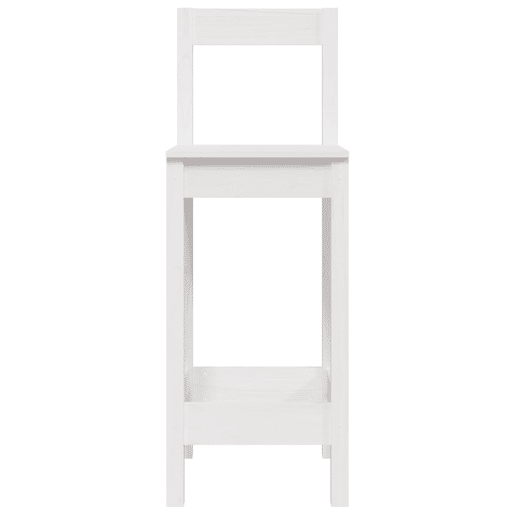 Conjunto de dois bancos de bar com design rústico 40 x 41,5 x 112 cm em madeira de pinho branco DEC025183