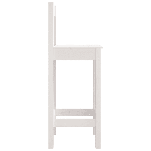 Conjunto de dois bancos de bar com design rústico 40 x 41,5 x 112 cm em madeira de pinho branco DEC025183