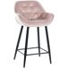 Taburete de bar/trona x1 con asiento acolchado en terciopelo Taburete de bar/trona x1 con asiento acolchado en terciopelo Rosa