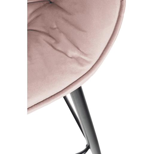 Banqueta altacadeira alta x1 com assento acolchoado em veludo rosa e metal preto 10_0004889