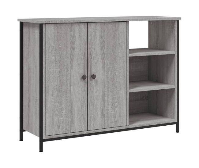 Aparador - mueble de almacenamiento de madera de ingeniería gris sonoma 100x33x75 cm es3377