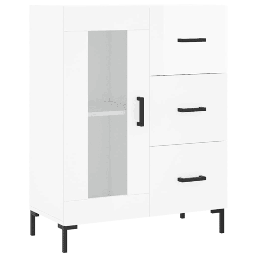Aparador - Bufete - Móvei de apoio 69,5x34x90 cm madeira processada branco brilhante pt2599