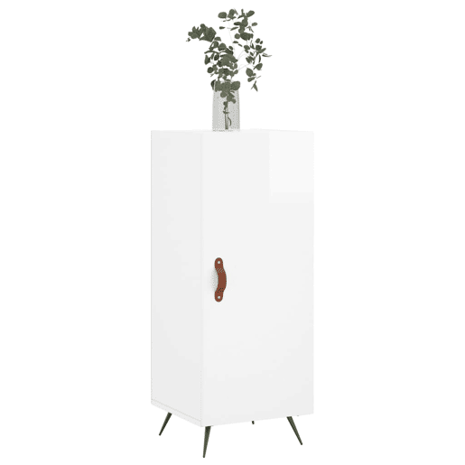 Aparador - Bufete - Móvei de apoio 34,5x34x90 cm madeira processada branco brilhante pt2537 Aparador - Bufete - Móvei de apoio 34,5x34x90 cm madeira processada branco brilhante pt2537