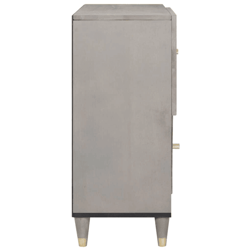 Bufete - Móvei de apoio Cinza e Ouro 80 x 33 x 75 cm Madeira de manga maciça pt4091