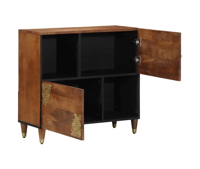 Aparador - mueble de almacenamiento marrón 80 x 33 x 75 cm madera de mango maciza es4770