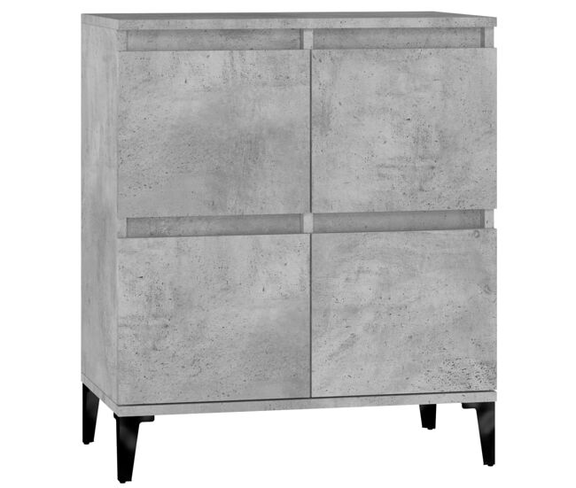 Aparador - mueble de almacenamiento de madera contrachapada gris hormigón 60x35x70 cm es2798