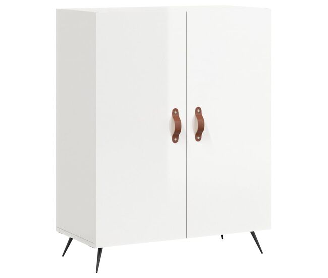 Aparador - mueble de almacenamiento de madera contrachapada blanco brillante 69,5x34x90 cm es2575