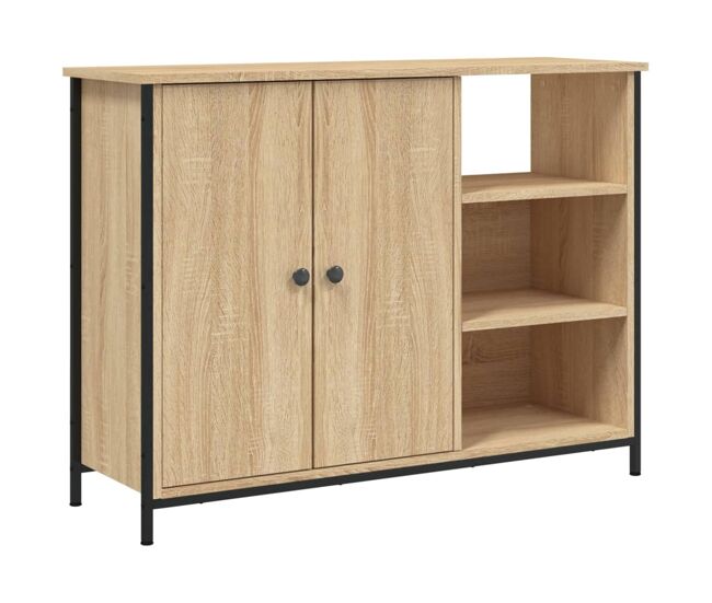 Aparador - mueble de almacenamiento de madera de ingeniería roble sonoma 100x33x75 cm es3705