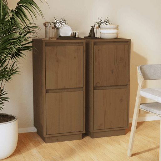 Aparadores - Bufetes - Móveis de apoio 2 pcs 31,5x34x75 cm pinho maciço castanho mel pt50