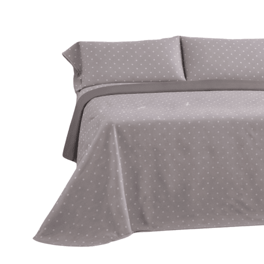 Jogo de Lençóis 144 fios Puntos Cinza Cama 135cm (3 peças) Donegal Collections