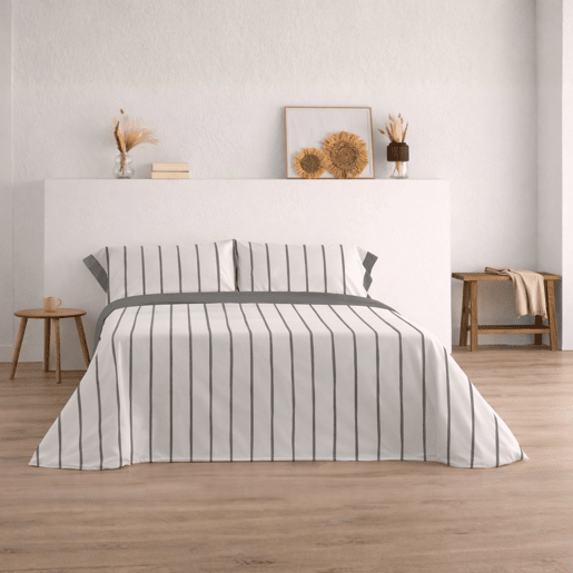 Jogo de Lençóis 144 fios Mai Cinza Cama 180cm (4 peças) Donegal Collections