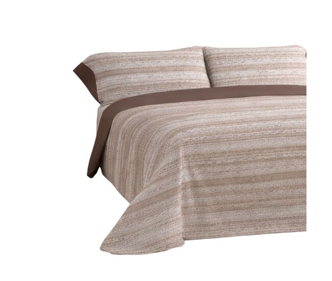 Juego de sábanas 144 hilos nemo marrón cama 150cm (3 piezas) donegal collections