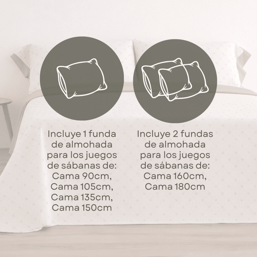 Jogo de Lençóis 144 fios Llac Bege Cama 150cm (3 peças) Donegal Collections
