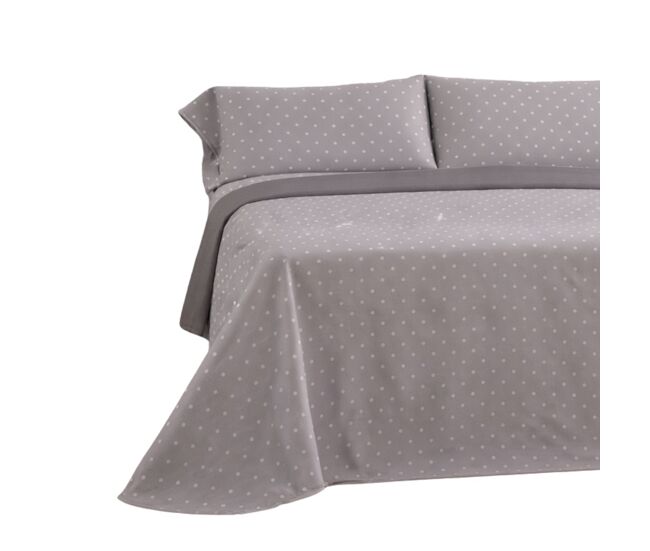 Juego de sábanas 144 hilos puntos gris cama 105cm (3 piezas) donegal collections