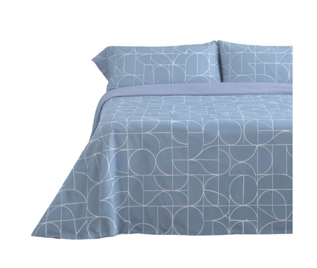 Juego de sábanas 144 hilos form azul cama 90cm (3 piezas) donegal collections