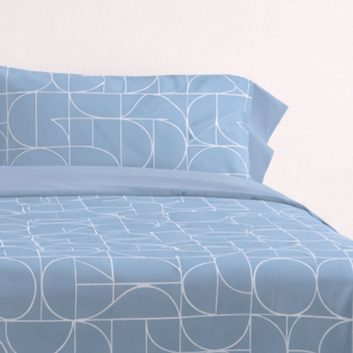 Jogo de Lençóis 144 fios Form Azul Cama 90cm (3 peças) Donegal Collections