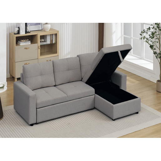 Sofá-Cama Chaise Longue Pau 215cm Bege Sofá-Cama Chaise Longue Pau 215cm Bege
