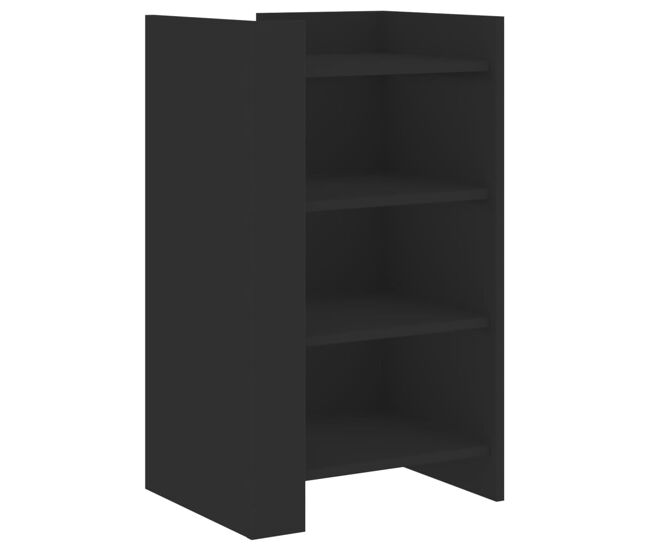 Aparador - mueble de almacenamiento de madera de ingeniería negro 45x35x75 cm es3530