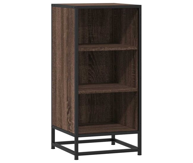 Aparador - mueble de almacenamiento madera ingeniería y metal marrón roble 35,5x35x76 cm es4616