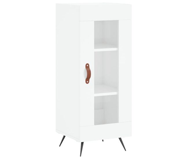 Aparador - mueble de almacenamiento de madera contrachapada blanco brillante 34,5x34x90 cm es2555