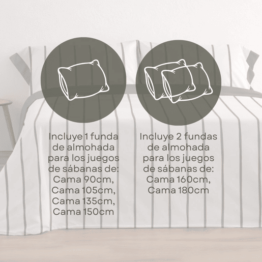 Jogo de Lençóis 144 fios Mai Cinza Cama 90cm (3 peças) Donegal Collections