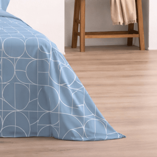 Jogo de Lençóis 144 fios Form Azul Cama 150cm (3 peças) Donegal Collections