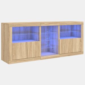 Aparador - Bufete - Móvei de apoio com luzes LED 181,5x37x67 cm carvalho sonoma pt2072