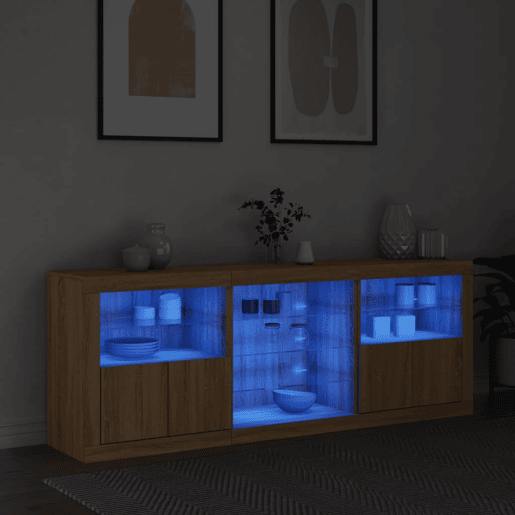 Aparador - Bufete - Móvei de apoio com luzes LED 181,5x37x67 cm carvalho sonoma pt2072