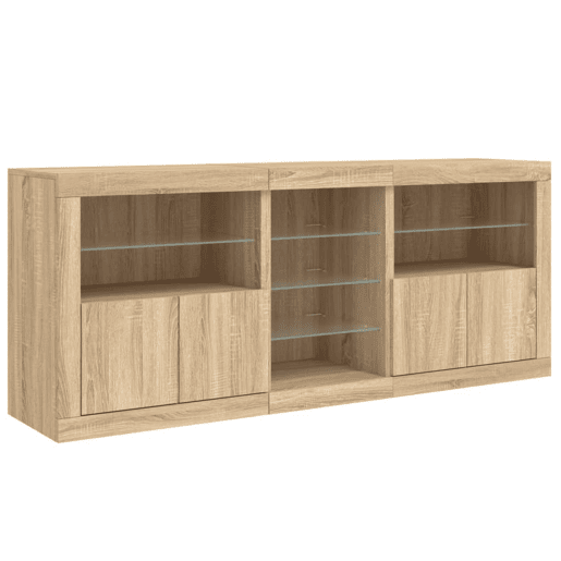 Aparador - Bufete - Móvei de apoio com luzes LED 181,5x37x67 cm carvalho sonoma pt2072
