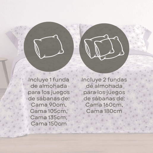 Jogo de Lençóis 144 fios Horts Malva Cama 180cm (4 peças) Donegal Collections
