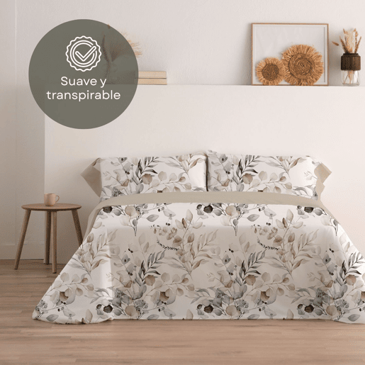 Jogo de Lençóis 144 fios Ahoa Bege Cama 135cm (3 peças) Donegal Collections