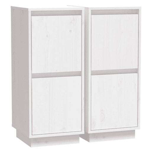 Aparadores - Bufetes - Móveis de apoio 2 pcs 31,5x34x75 cm madeira de pinho maciça branco pt47