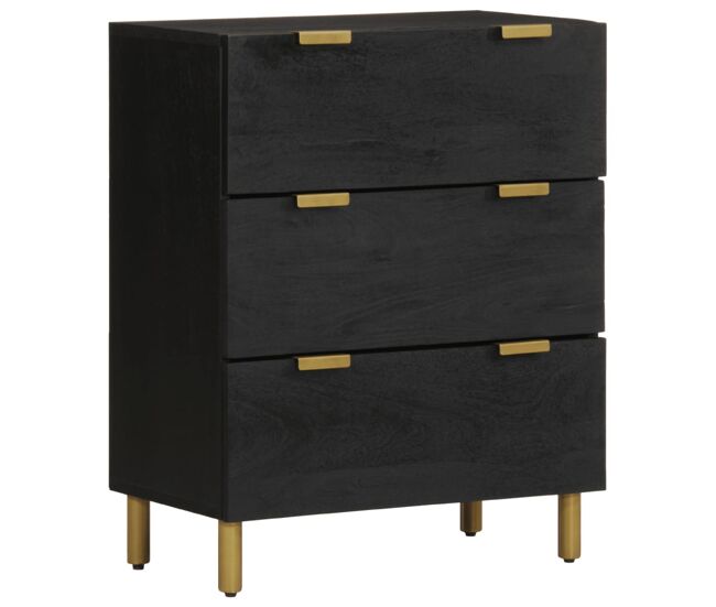 Aparador - Muebles de almacenamiento 2 uds madera de ingeniería negro 60x33x75 cm es5213