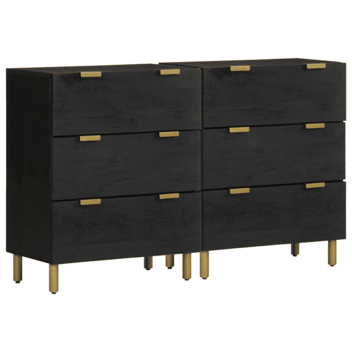Aparadores - Bufetes - Móveis de apoio 2 pcs 60x33x75 cm derivados de madeira preto pt5213