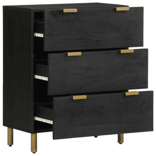 Aparadores - Bufetes - Móveis de apoio 2 pcs 60x33x75 cm derivados de madeira preto pt5213