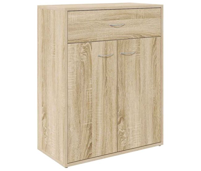 Aparador - mueble de almacenamiento de madera contrachapada color roble sonoma 60x30x75 cm es2617